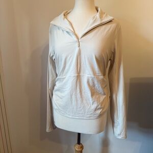 Athleta Women's Cream Transcend Half Zip Pullover